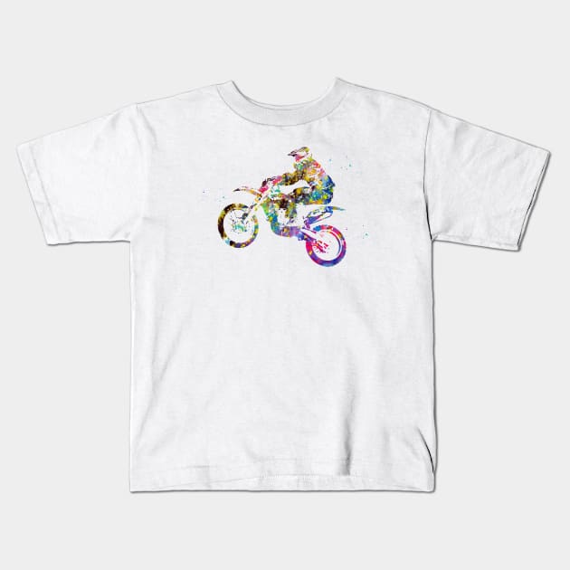 Motocross Dirt Bike Kids T-Shirt by erzebeth